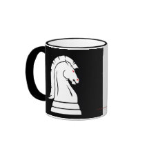 White & Black Wild Knights Chess Piece Mug