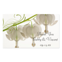 White Bleeding Hearts Wedding Thank You Stickers