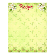 White Blossom Recipe Paper Customized Letterhead