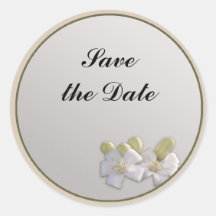 White Blossom Round Stickers
