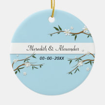 White Blossoms Wedding Favour Ornament