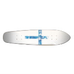 White & Blue Cross Board Skate Board Deck