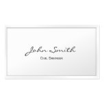 White Border Civil Engineer Business Card