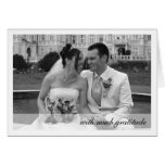 White border modern band photo thank you note cards