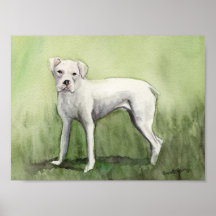 "White Boxer" Dog Art Print