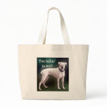 White boxer dog tote bag