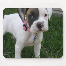 White Boxer Puppy Mousepad