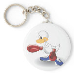 White Boxing Duck Key Chain