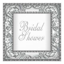 White Bridal Shower Custom Invitations