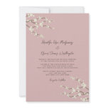 White Brown Sakura Cherry Blossoms Wedding Invite
