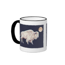 White Buffalo Full Moon Coffee Mugs