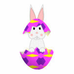 White Bunny In A Pink Egg Photo Sculptures