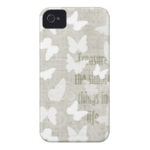 White Butterflies Treasure iPhone 4 Covers