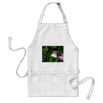 White Butterfly on Purple Flowers Aprons