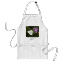 White Butterfly on Purple Wildflower Apron