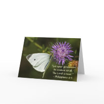 White Butterfly on Purple Wildflower Cards