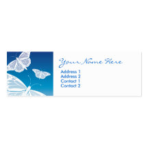 White Butterfly Skinny Cards Business Card