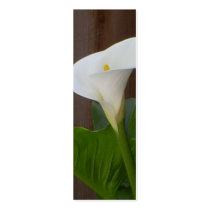 White Cali Lily bookmark Business Cards