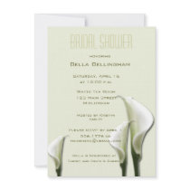 White Calla Lillies Bridal Shower Invitation