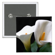 White Calla Lily Flower  Square Pin
