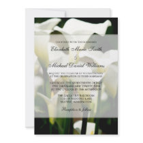 White Calla Lily Wedding Announcement