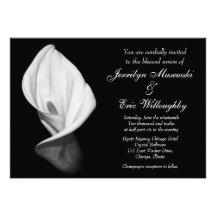 white calla lily wedding invitation