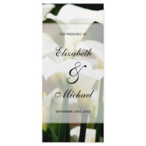 White Calla Lily Wedding Program Custom Rack Card