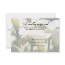 White Calla Lily Wedding Response Card Custom Invitations