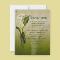 White Calla Wedding invitations