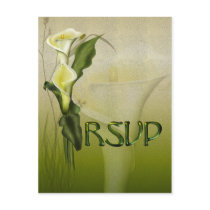 White Calla Wedding RSVP Post Cards
