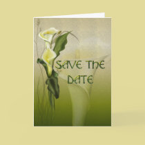 White Calla Wedding Save the Date cards
