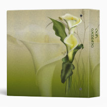 White Calla Wedding Vinyl Binders