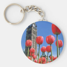 White Canadian Tulip Festival, Peace Tower with tu Key Chain