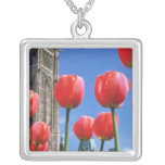 White Canadian Tulip Festival, Peace Tower with tu Personalized Necklace