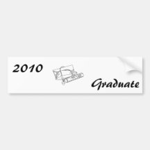 White Cap & Diploma Bumper Sticker