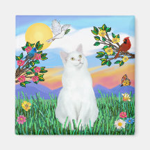 White Cat - Bright Life Magnet