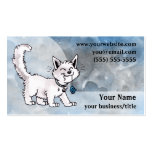 White Cat Business Card - Blue and Grey