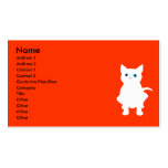 White cat business cards