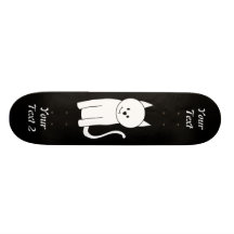 White Cat Cartoon Skateboards