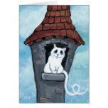 White Cat in a Fairy Tale Tower  Card