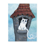 White Cat in a Fairy Tale Tower Postcards