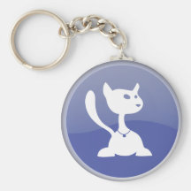 White Cat Keychain