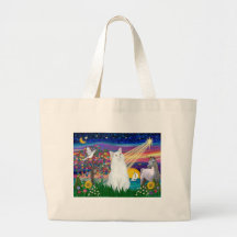 White Cat - Magical Night Canvas Bag