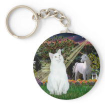 White Cat - Magical Woods Key Chain