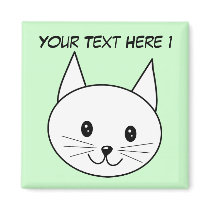 White Cat Magnets