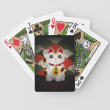 White Ceramic Maneki Neko Card Deck