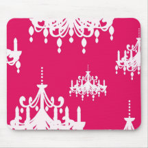 white chandelier baroque on red raspberry mousepads