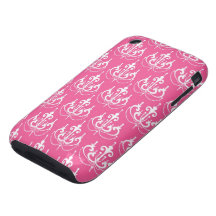 white chandelier chic pink damask iPhone 3 tough case