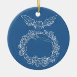 White Cherub Line-Art Keepsake Ornament