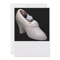 White chocolate shoe with truffles custom announcement